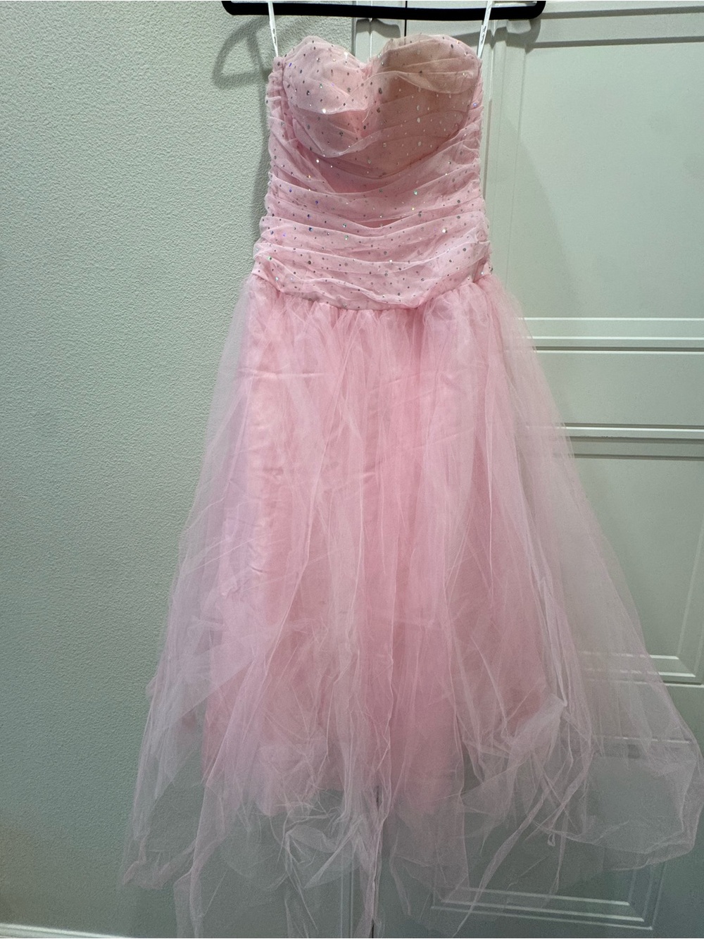 Blondie Nites Pink Tulle Sparkle Bodice Formal Dress